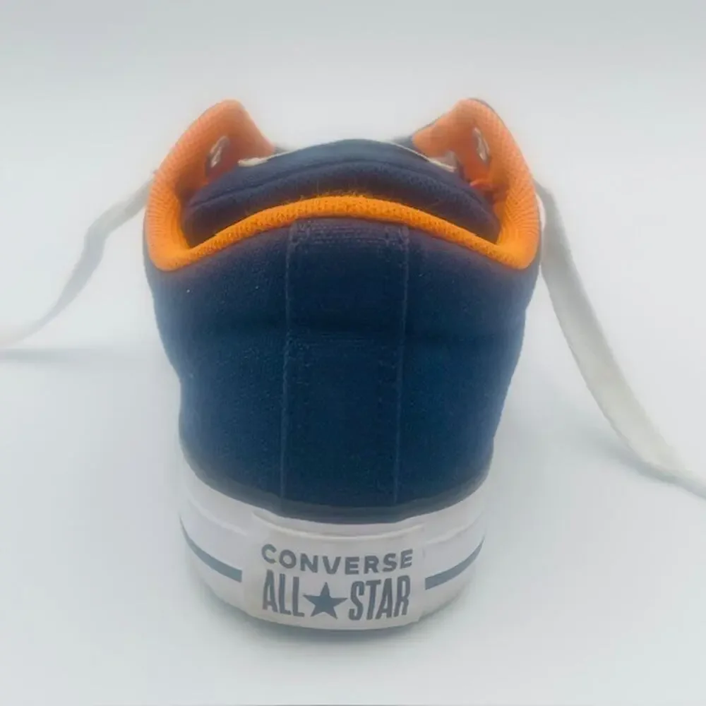 Converse All Star Laced Boys Sneaker Tennis Shoe's Blue White Orange - Jr Size 1